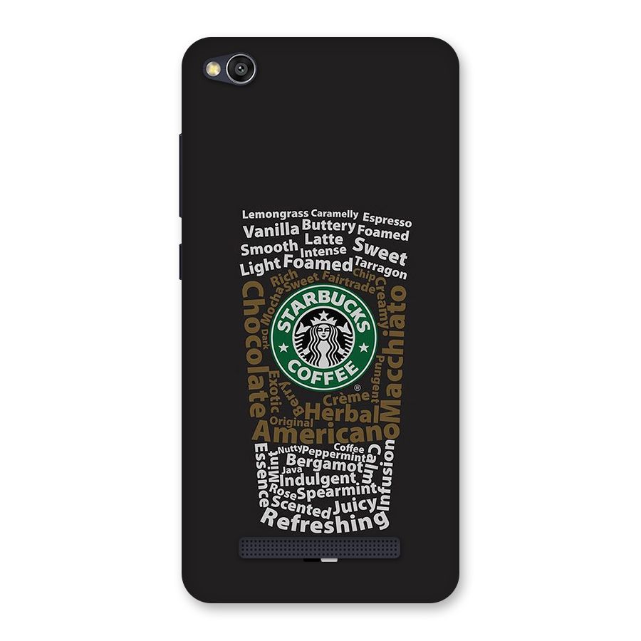 Glass StarBucks Back Case for Redmi 4A