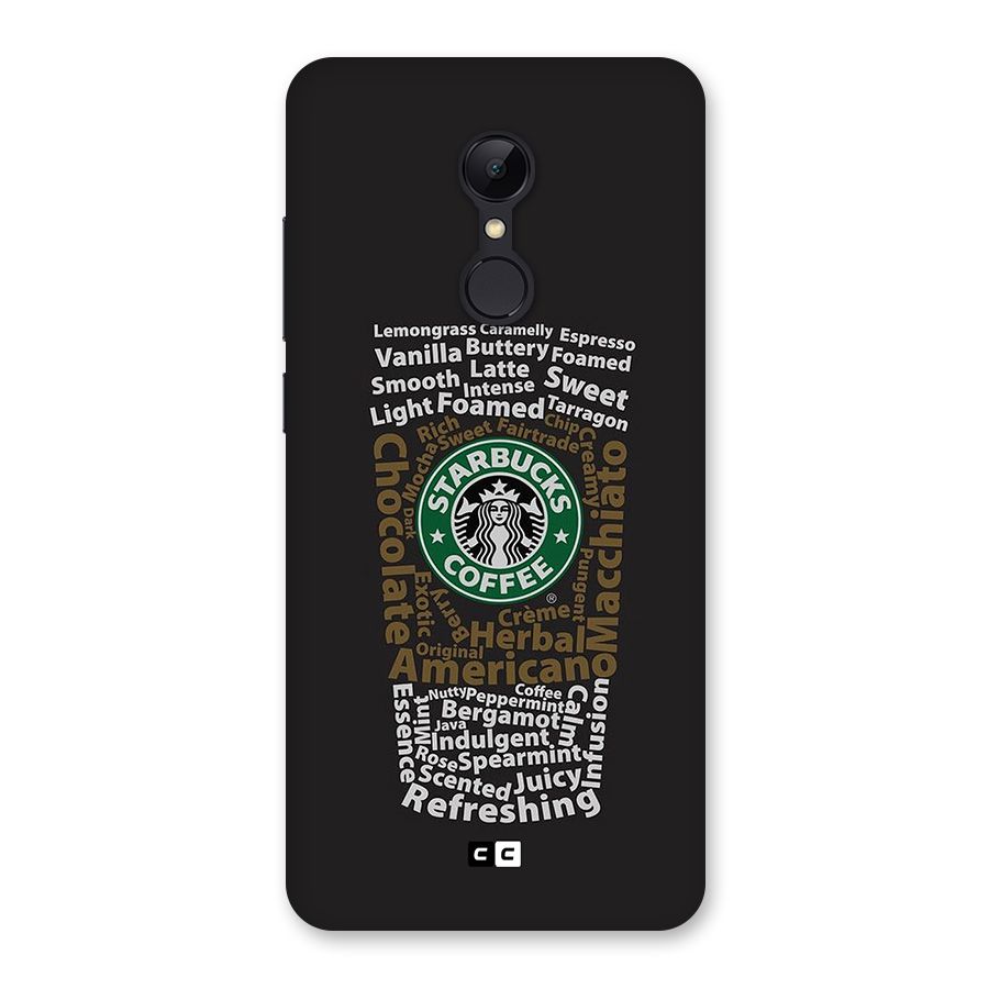 Glass StarBucks Back Case for Redmi 5