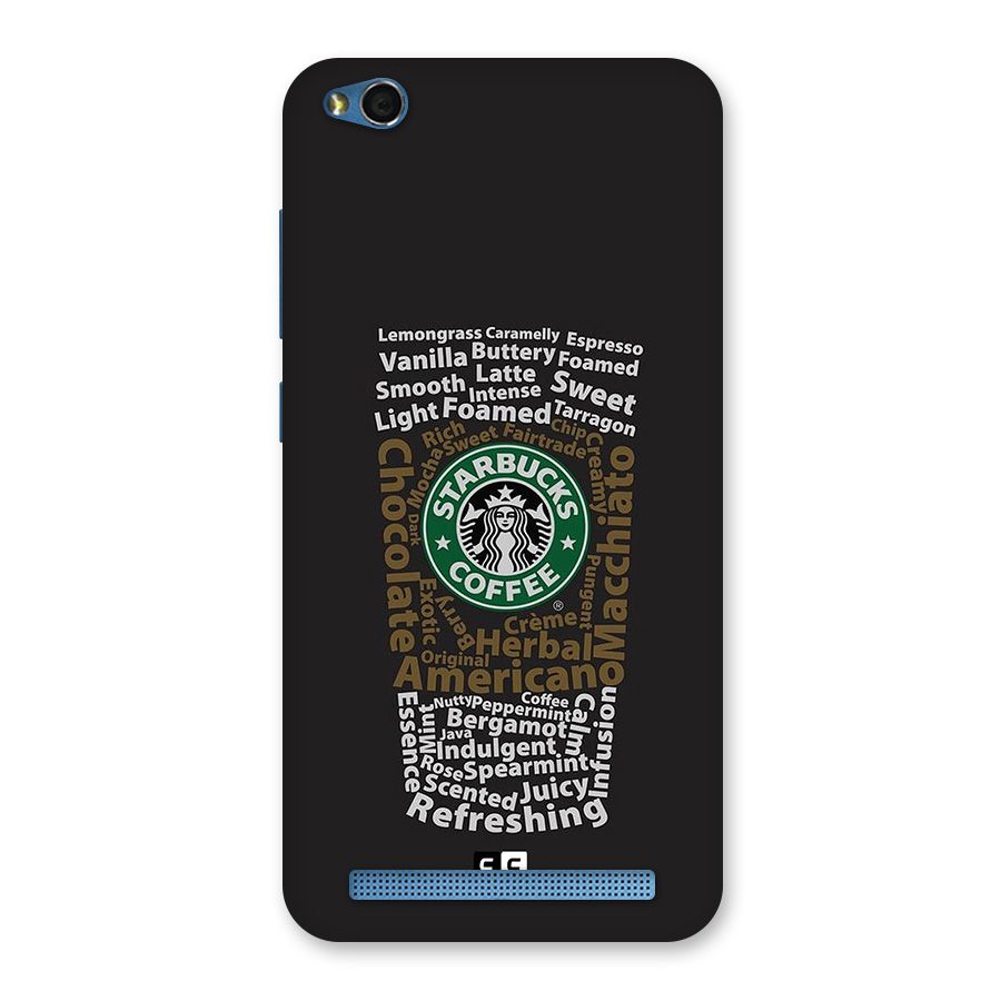 Glass StarBucks Back Case for Redmi 5A