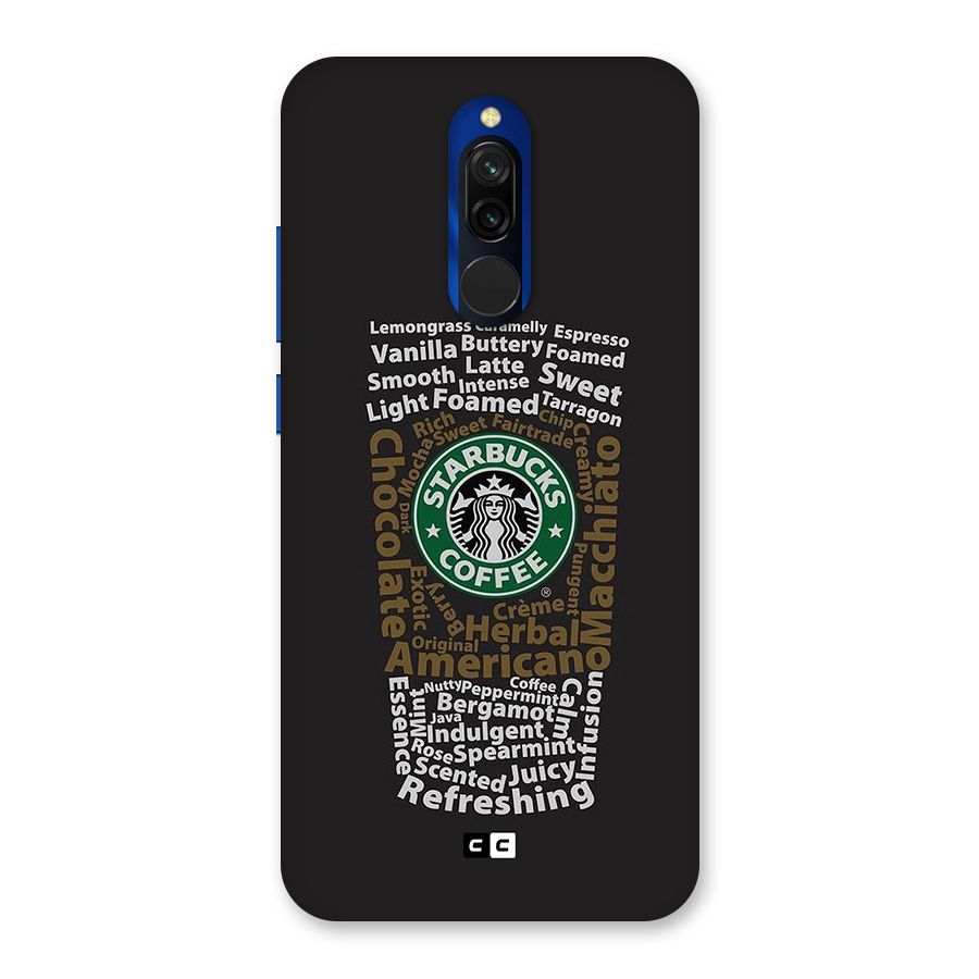 Glass StarBucks Glass Back Case for Redmi 8