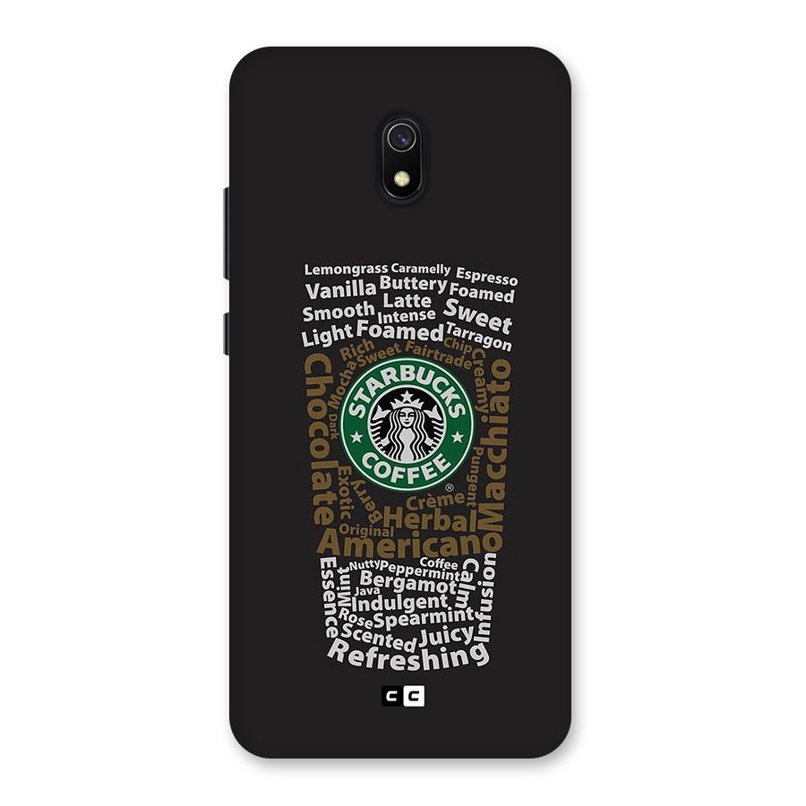 Glass StarBucks Back Case for Redmi 8A