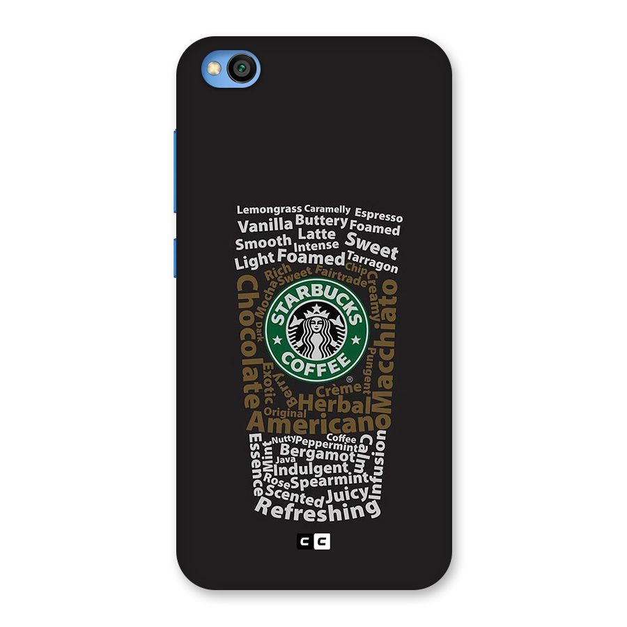 Glass StarBucks Back Case for Redmi Go