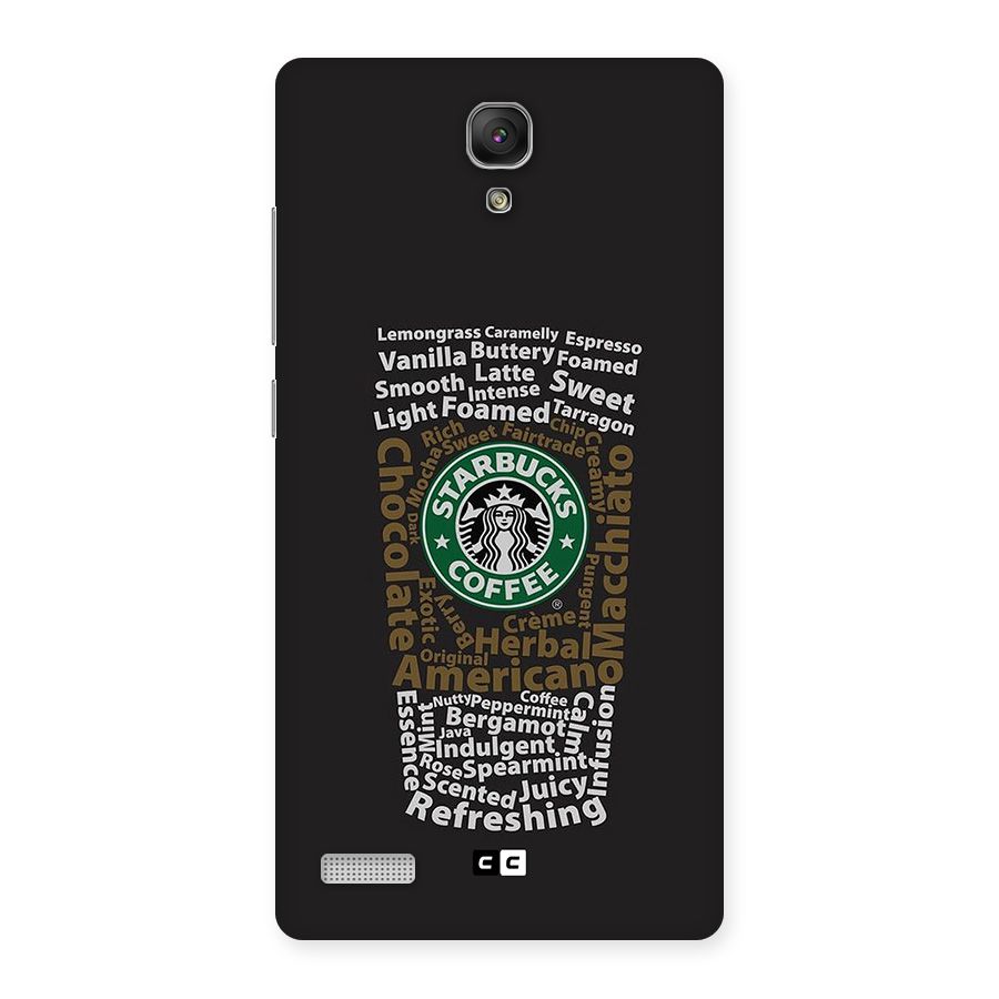 Glass StarBucks Back Case for Redmi Note