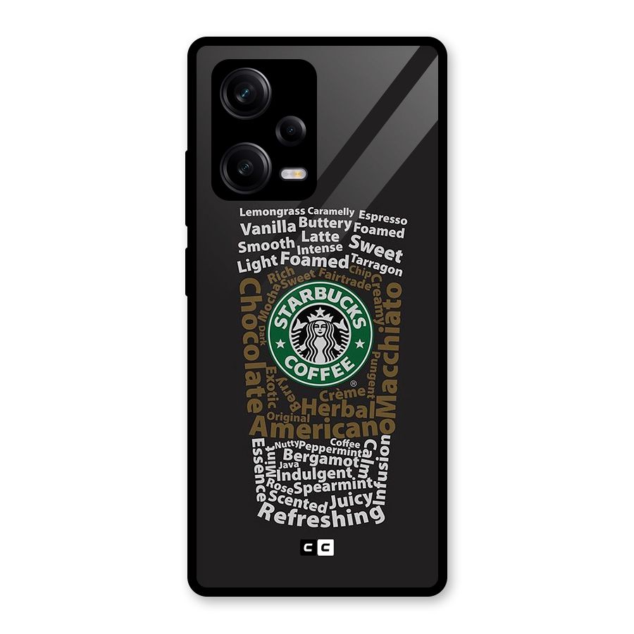 Glass StarBucks Glass Back Case for Redmi Note 12 Pro