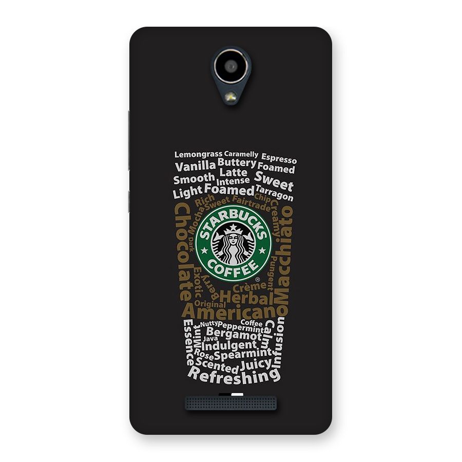 Glass StarBucks Back Case for Redmi Note 2