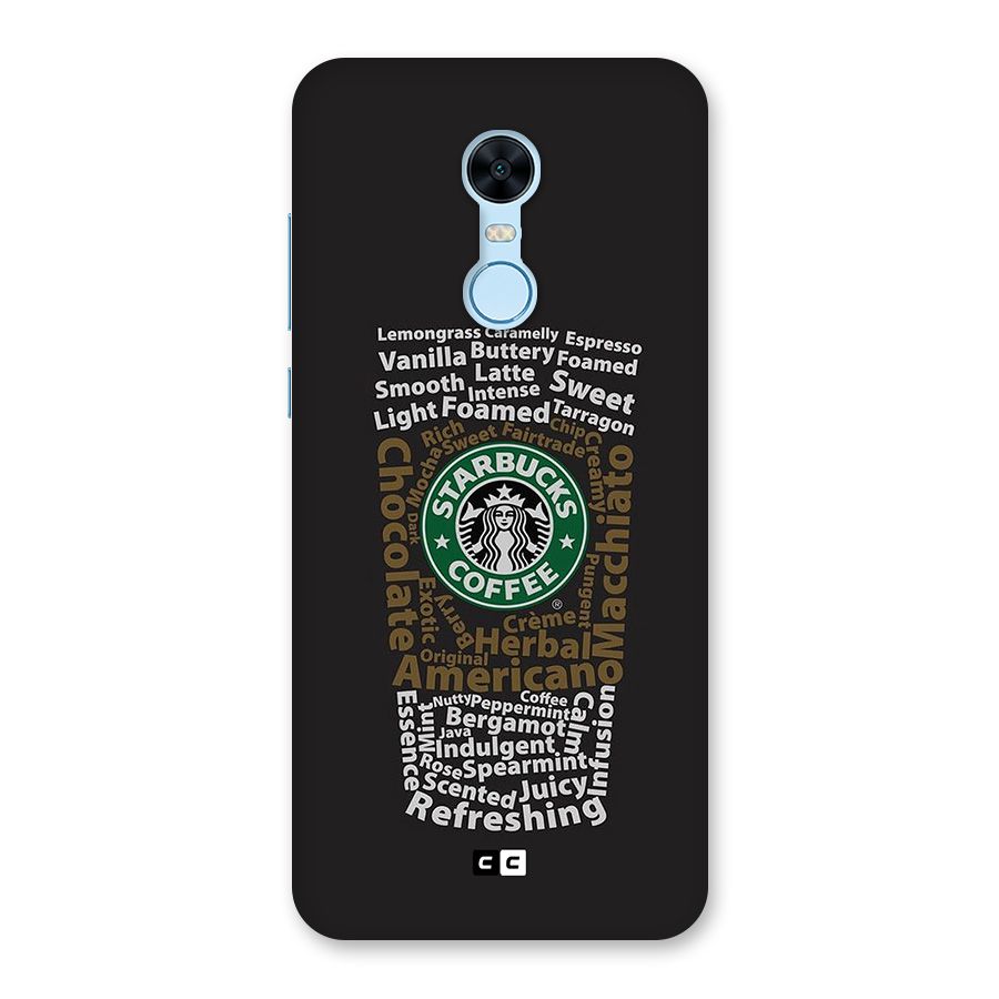 Glass StarBucks Back Case for Redmi Note 5