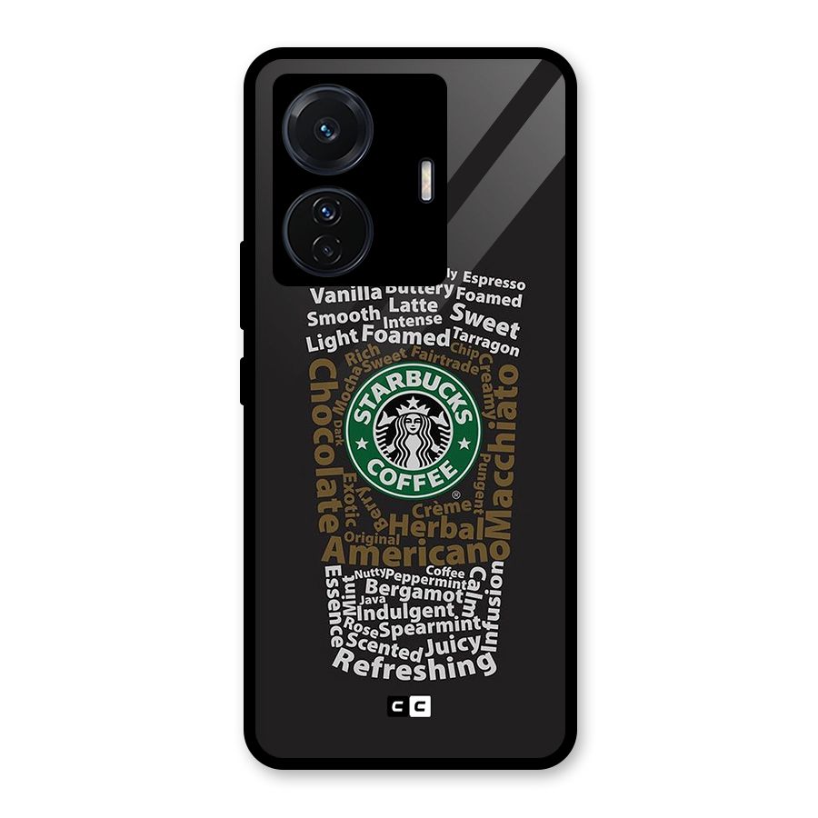 Glass StarBucks Glass Back Case for Vivo T1 Pro