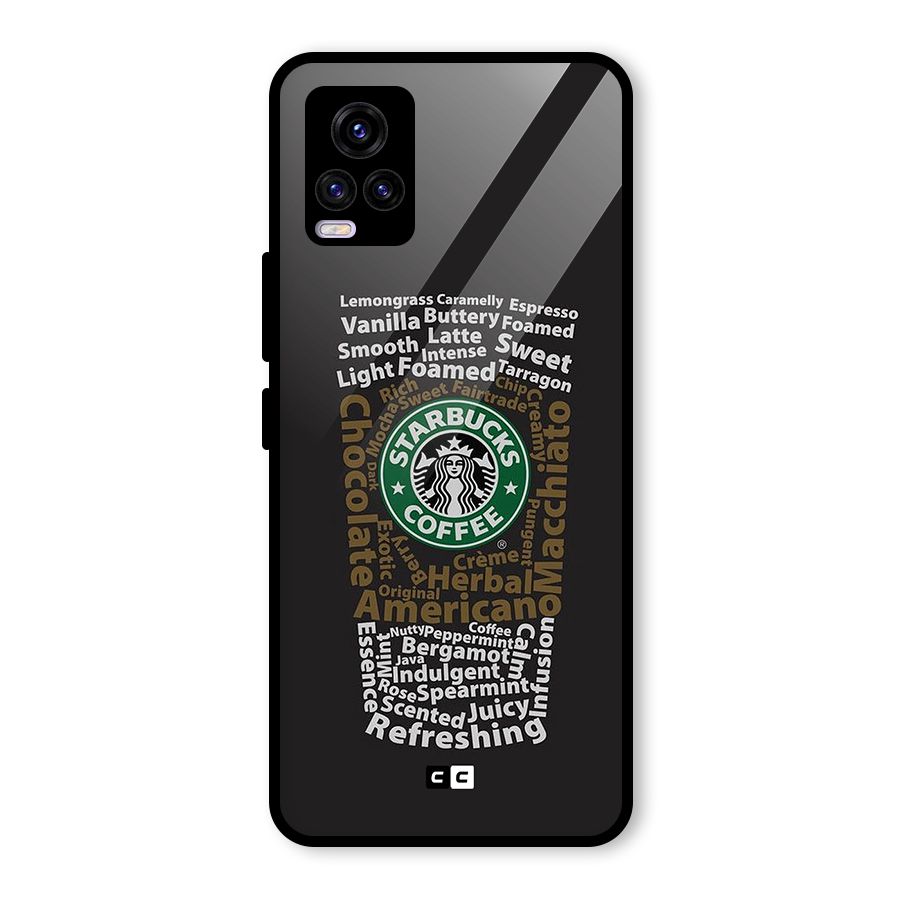 Glass StarBucks Glass Back Case for Vivo V20 2021