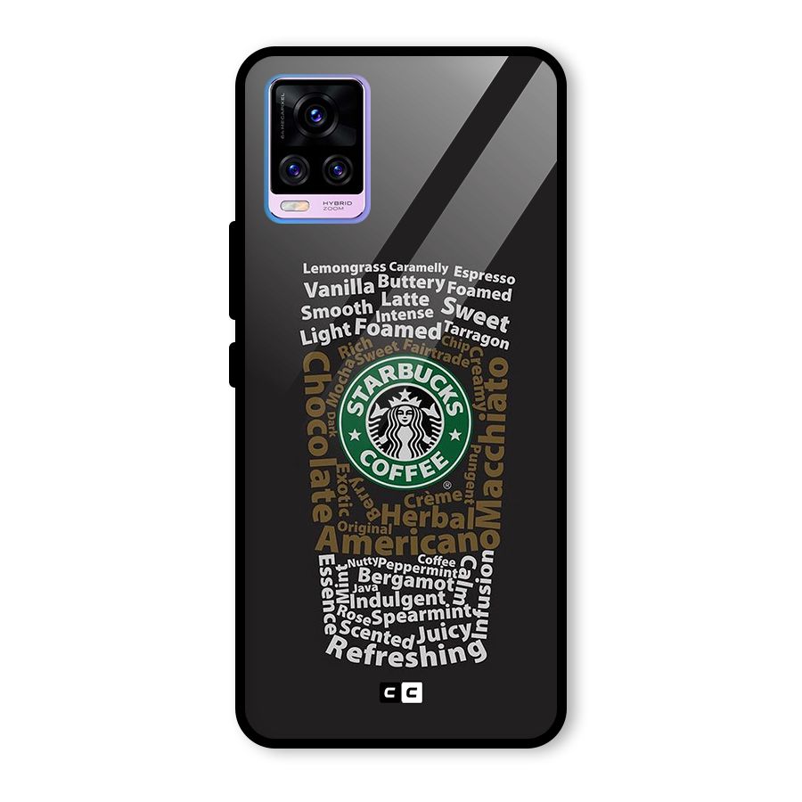 Glass StarBucks Glass Back Case for Vivo V20 Pro