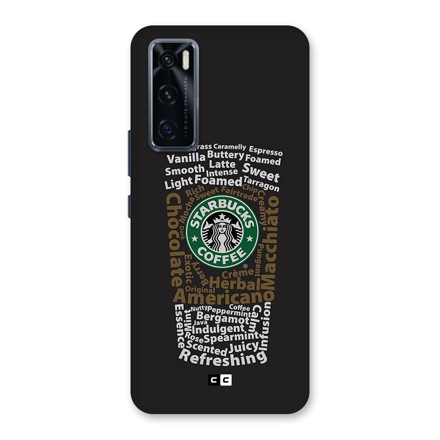 Glass StarBucks Glass Back Case for Vivo V20 SE
