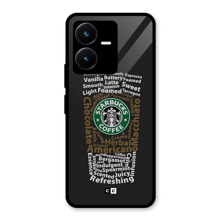 Glass StarBucks Glass Back Case for Vivo Y22s