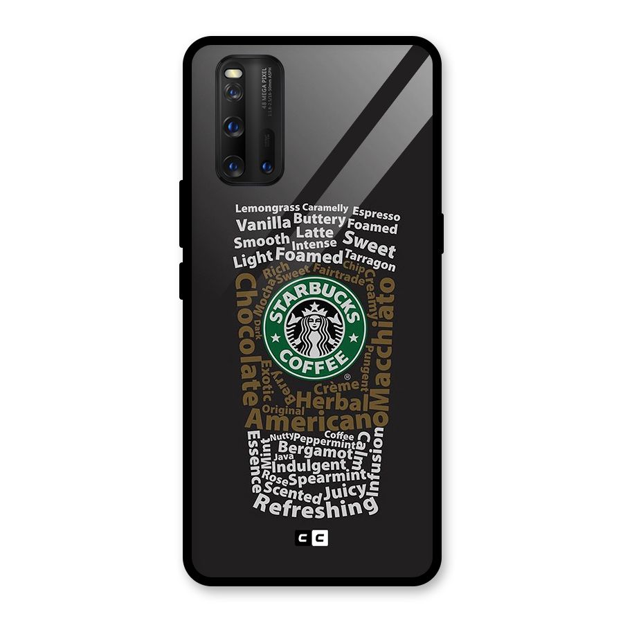 Glass StarBucks Glass Back Case for Vivo iQOO 3