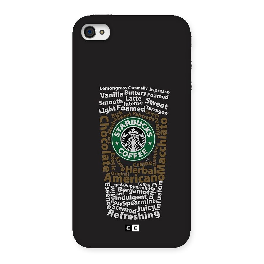 Glass StarBucks Back Case for iPhone 4 4s