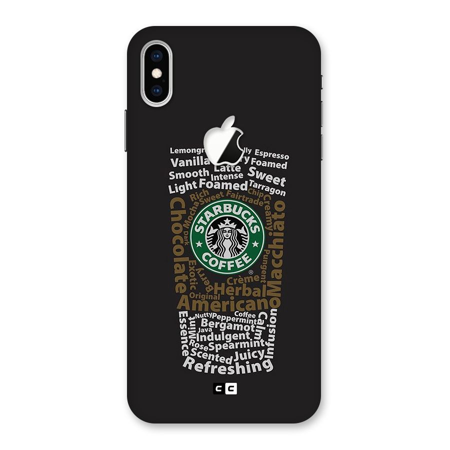 Glass StarBucks Back Case for iPhone XS Max Apple Cut