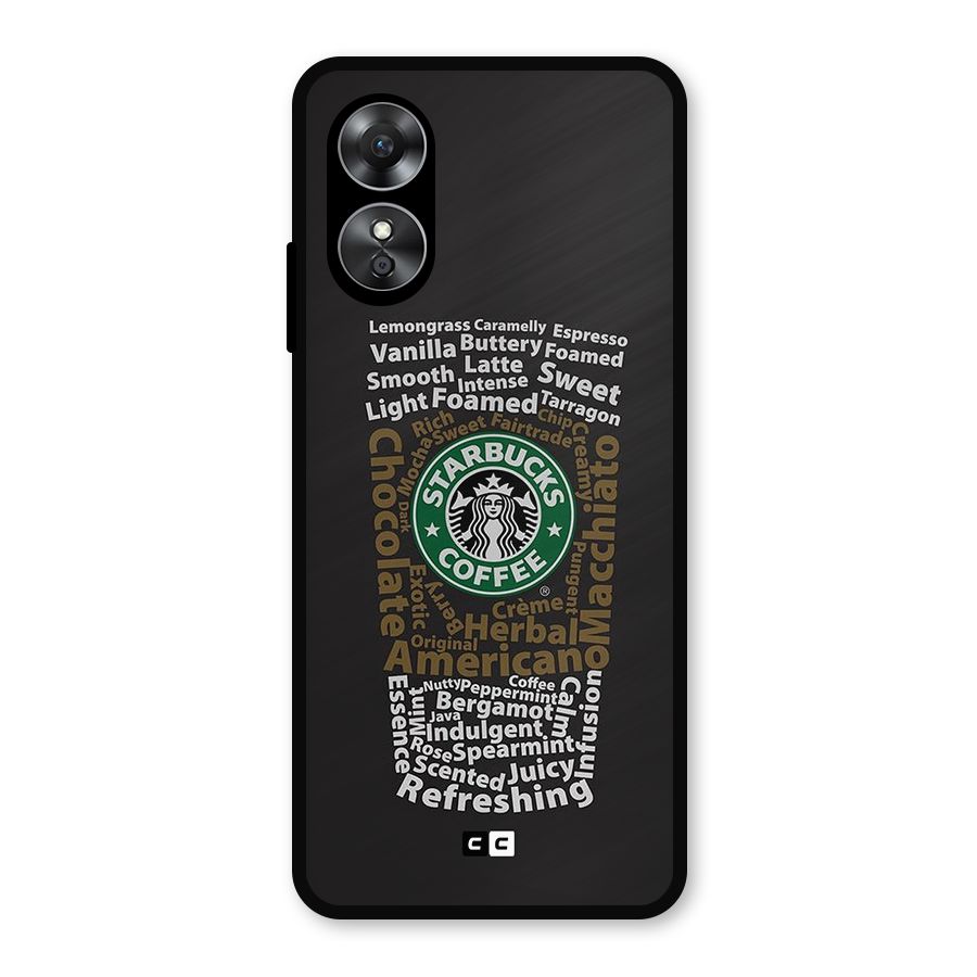 Glass StarBucks Metal Back Case for Oppo A17