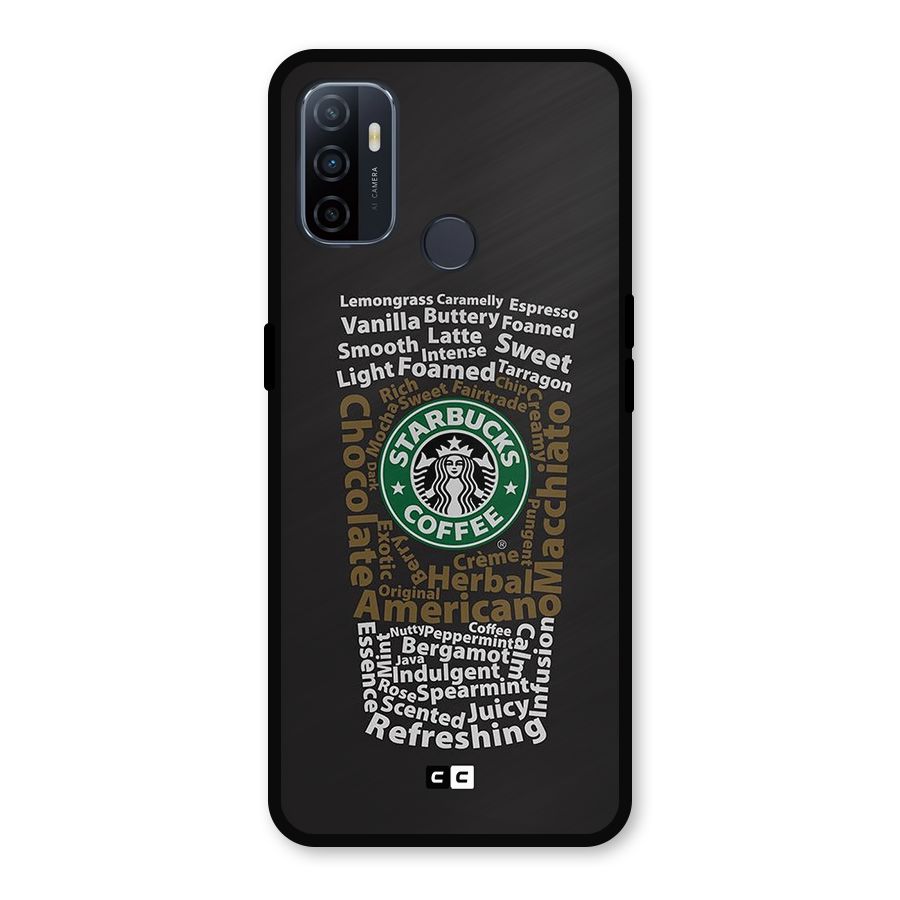 Glass StarBucks Metal Back Case for Oppo A53
