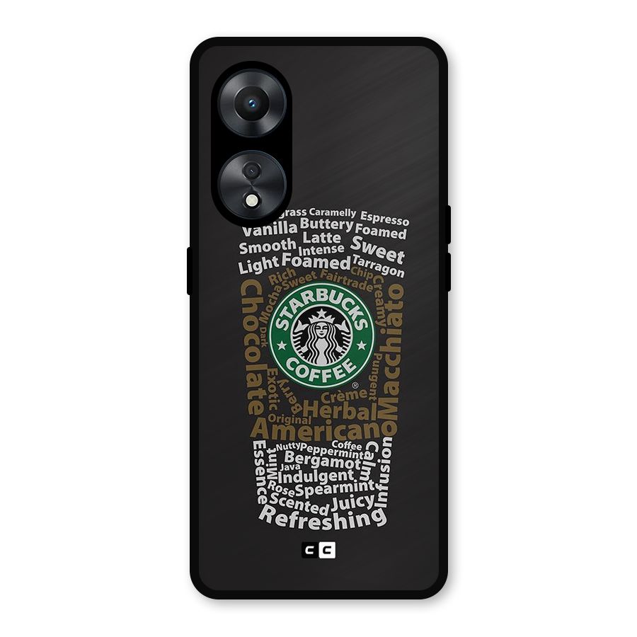 Glass StarBucks Metal Back Case for Oppo A78
