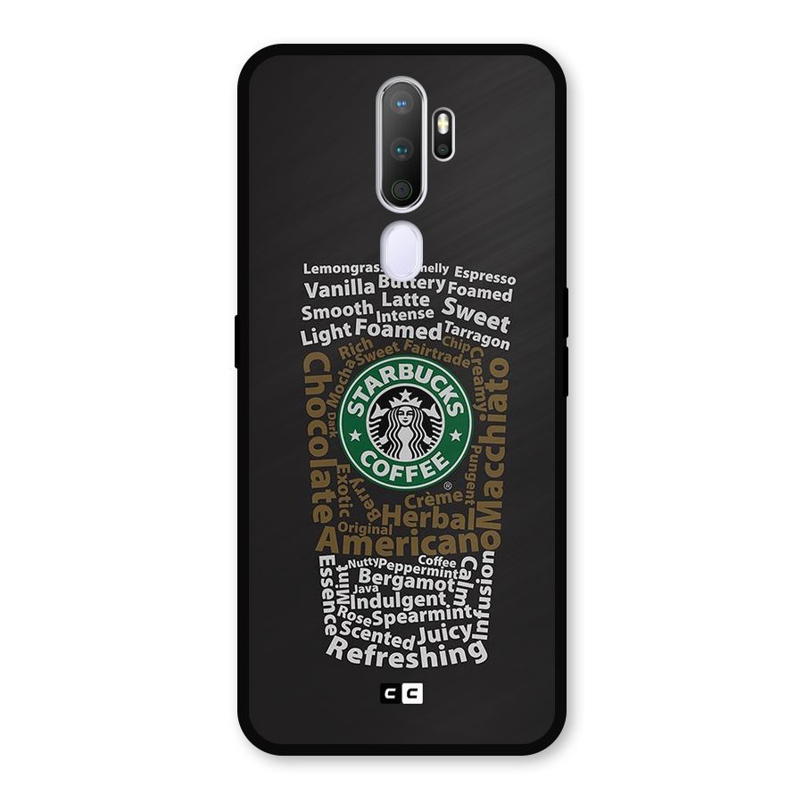 Glass StarBucks Metal Back Case for Oppo A9 (2020)