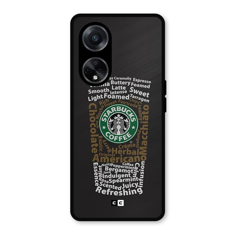 Glass StarBucks Metal Back Case for Oppo F23