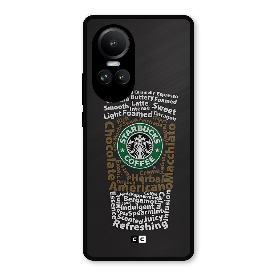 Glass StarBucks Metal Back Case for Oppo Reno10 Pro