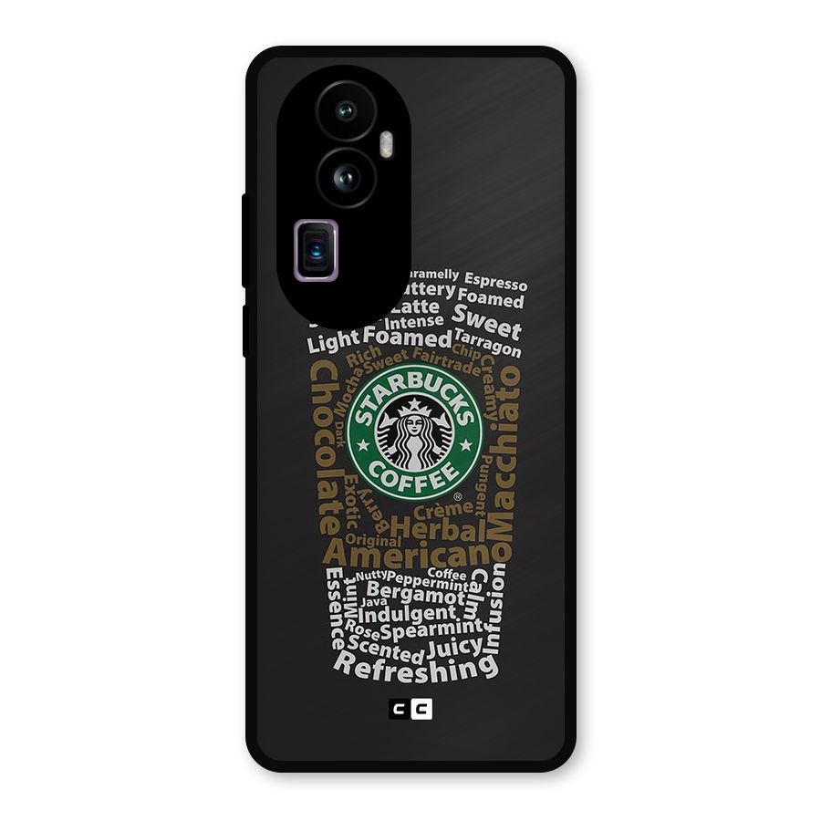 Glass StarBucks Metal Back Case for Oppo Reno10 Pro Plus