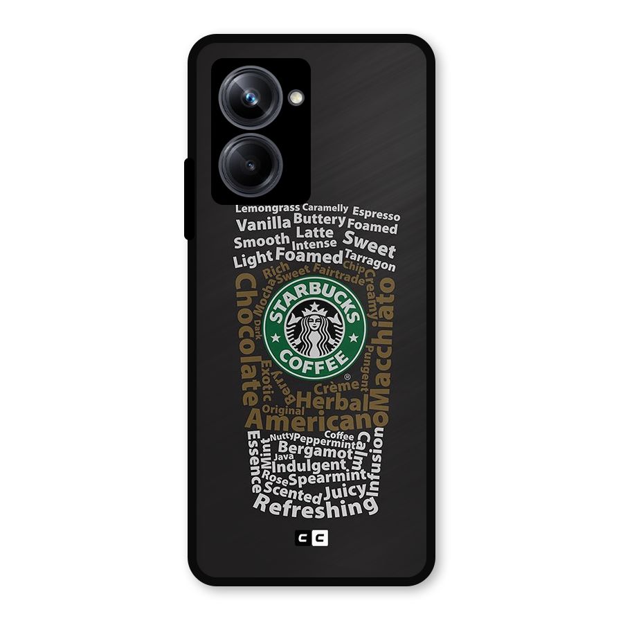 Glass StarBucks Metal Back Case for Realme 10 Pro