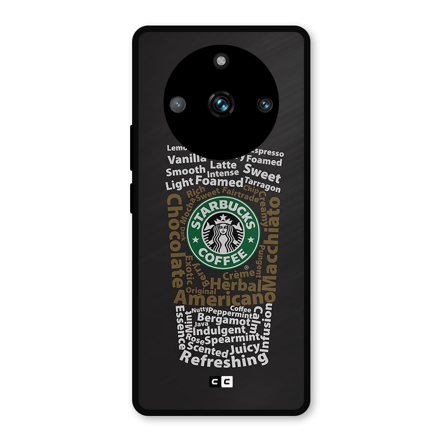 Glass StarBucks Metal Back Case for Realme 11 Pro