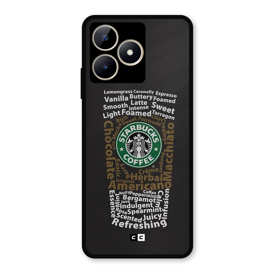 Glass StarBucks Metal Back Case for Realme C53