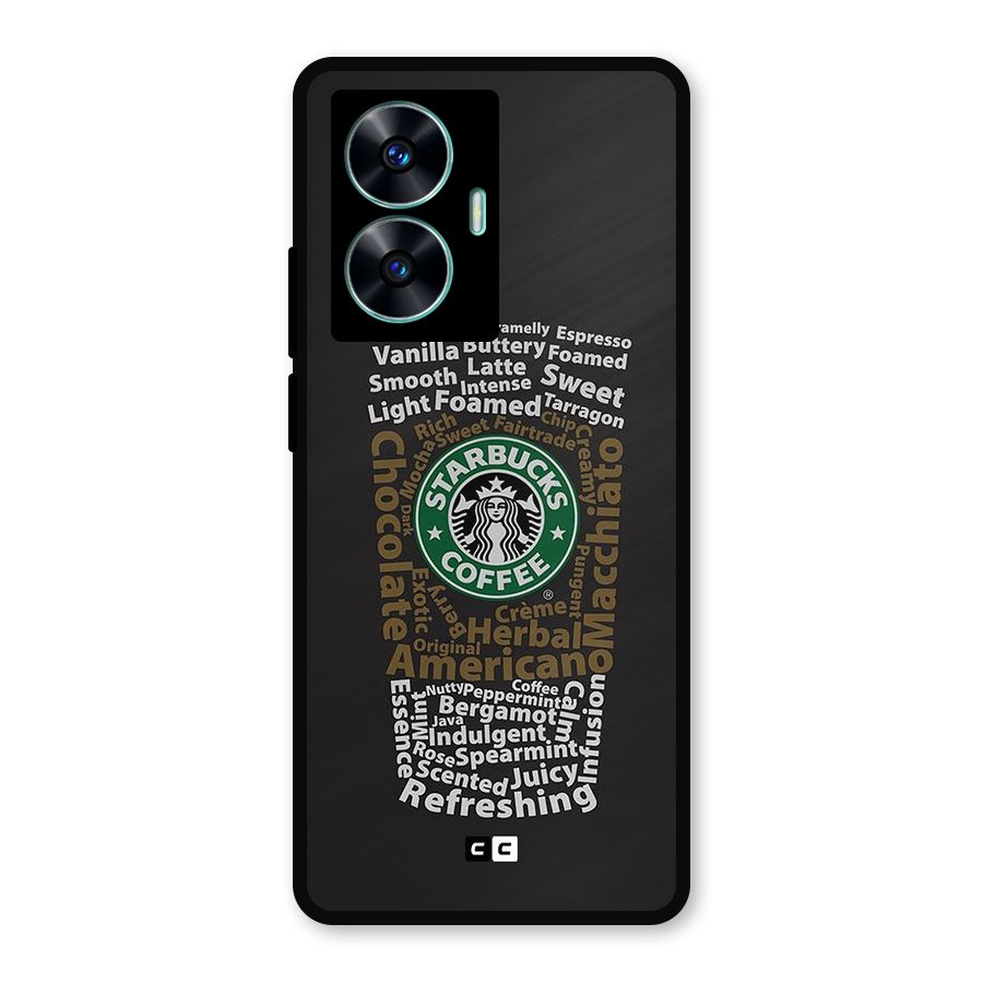 Glass StarBucks Metal Back Case for Realme Narzo N55