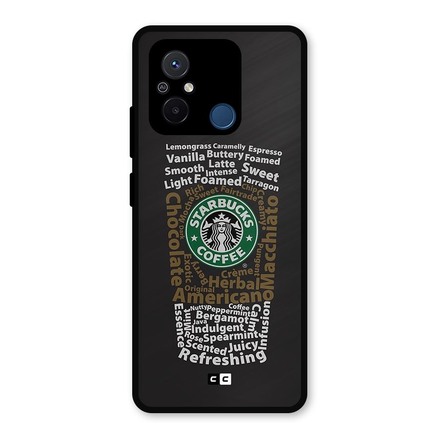 Glass StarBucks Metal Back Case for Redmi 12C