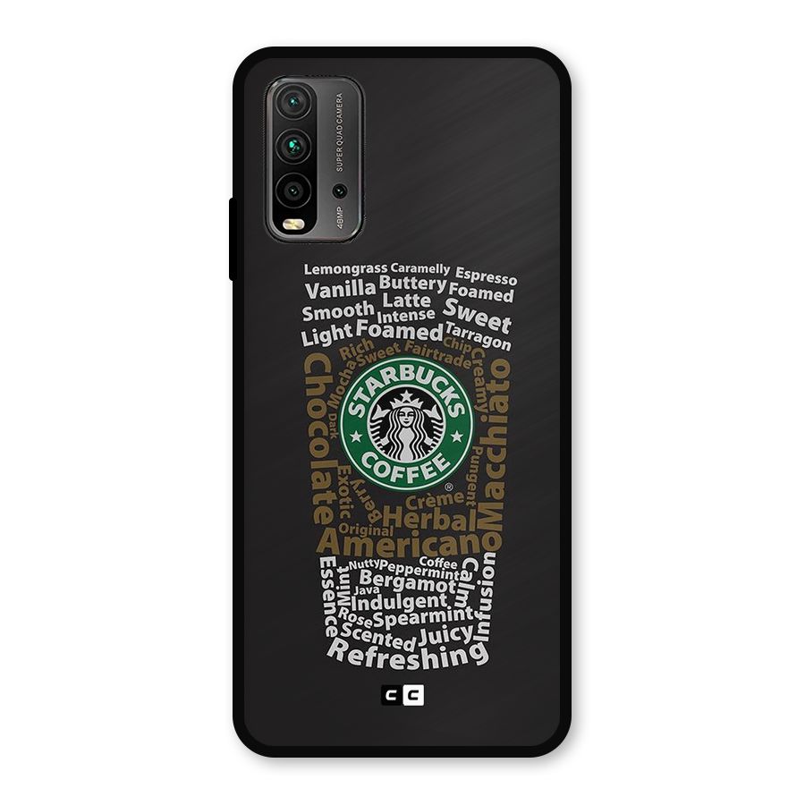 Glass StarBucks Metal Back Case for Redmi 9 Power