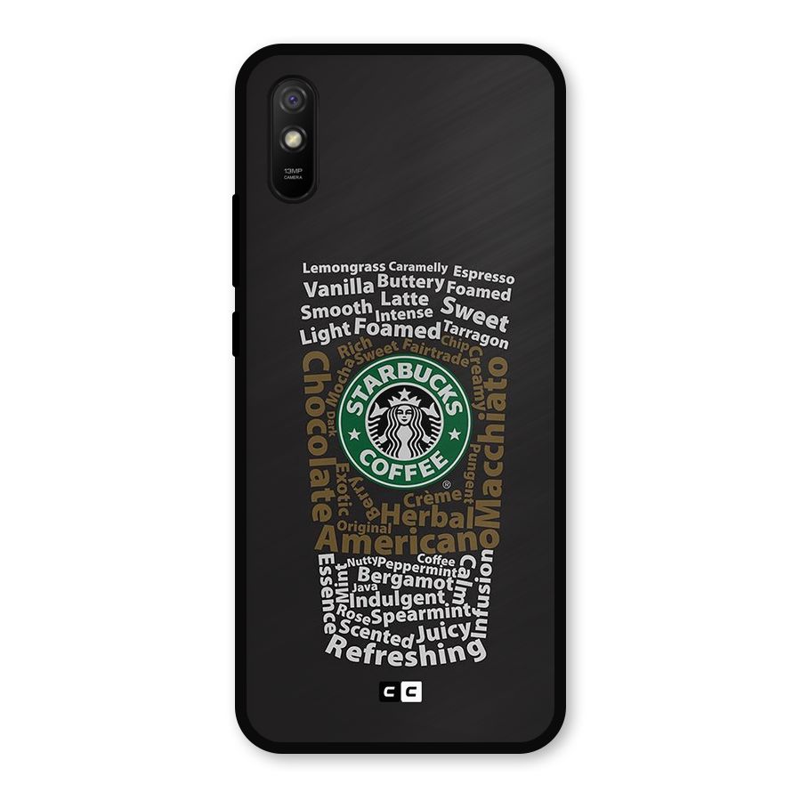 Glass StarBucks Metal Back Case for Redmi 9i