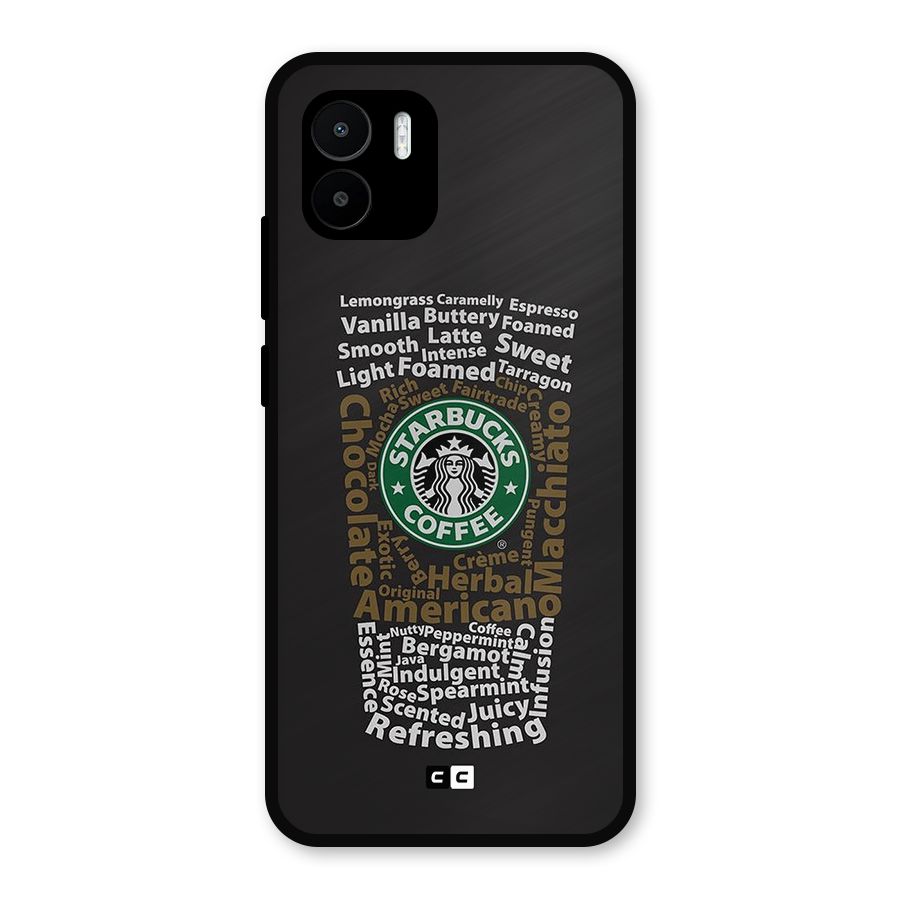 Glass StarBucks Metal Back Case for Redmi A2