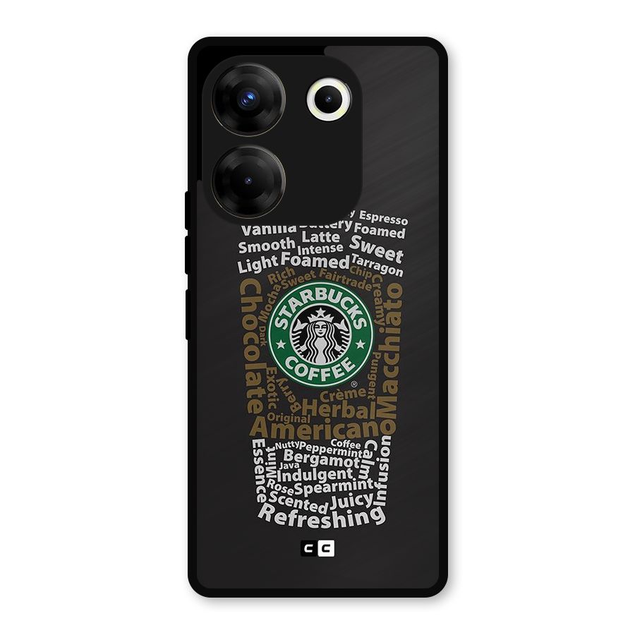 Glass StarBucks Metal Back Case for Tecno Camon 20 Pro