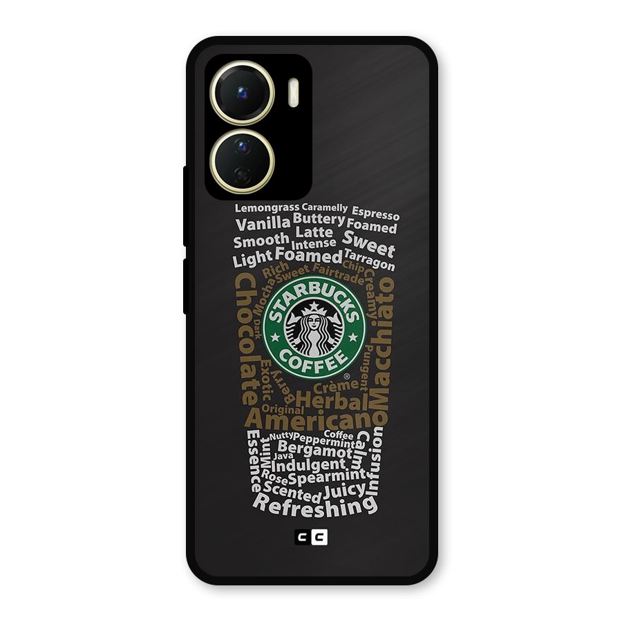 Glass StarBucks Metal Back Case for Vivo T2x