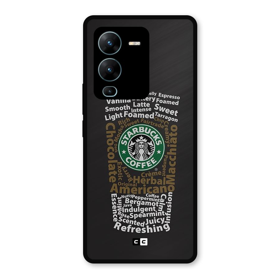 Glass StarBucks Metal Back Case for Vivo V25 Pro