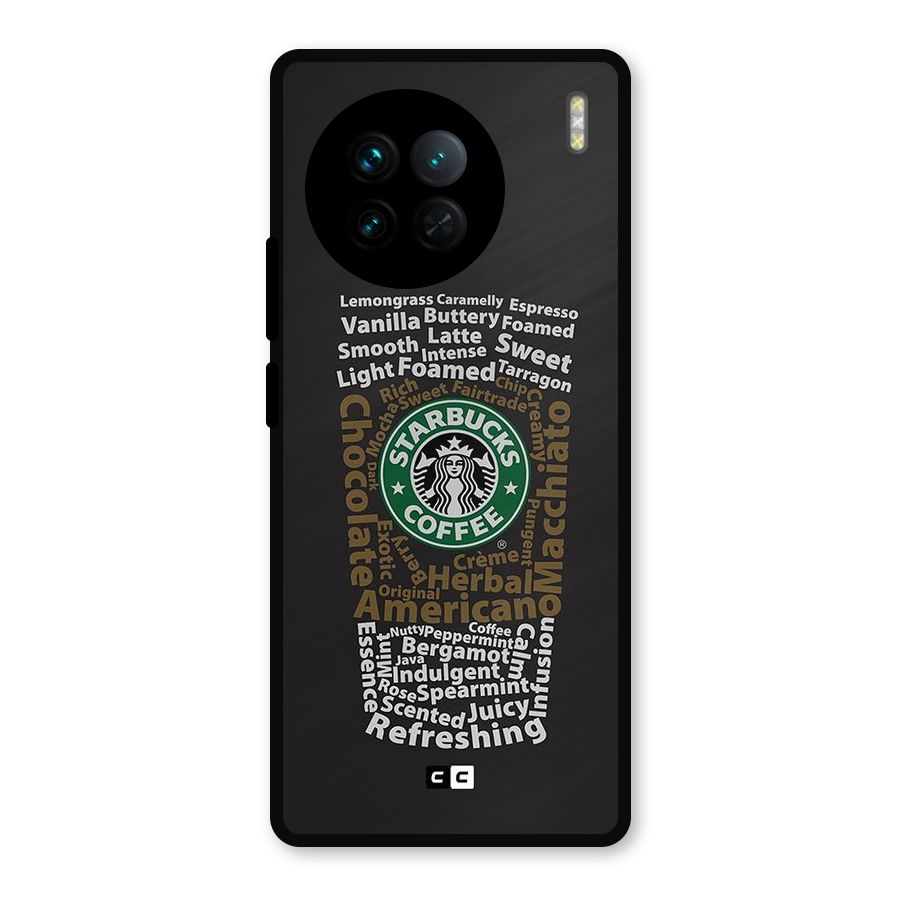 Glass StarBucks Metal Back Case for Vivo X90