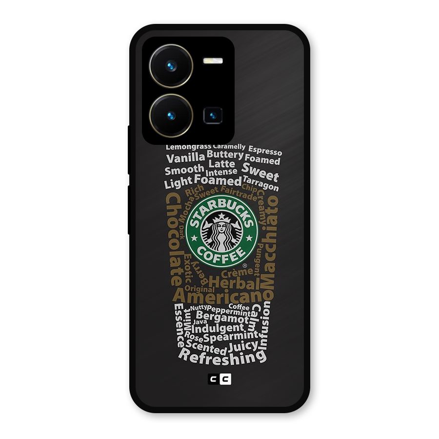 Glass StarBucks Metal Back Case for Vivo Y35