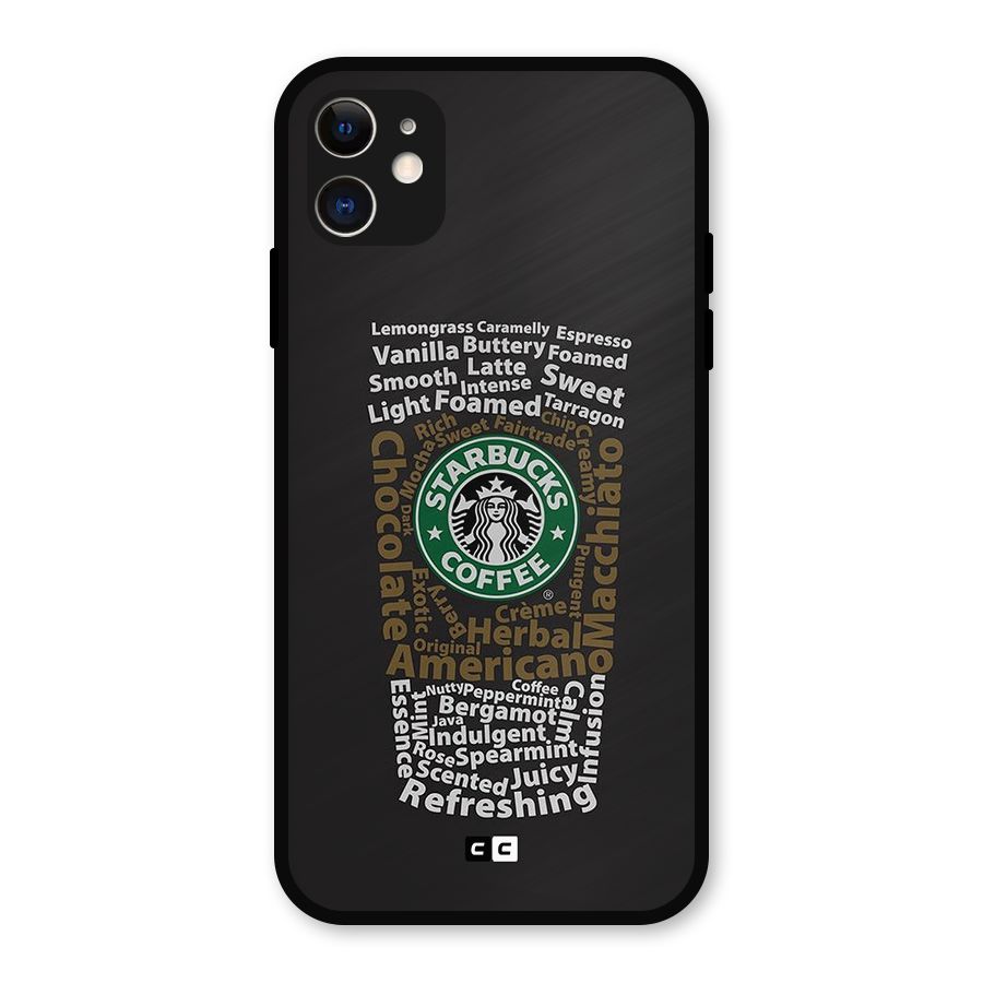 Glass StarBucks Metal Back Case for iPhone 11