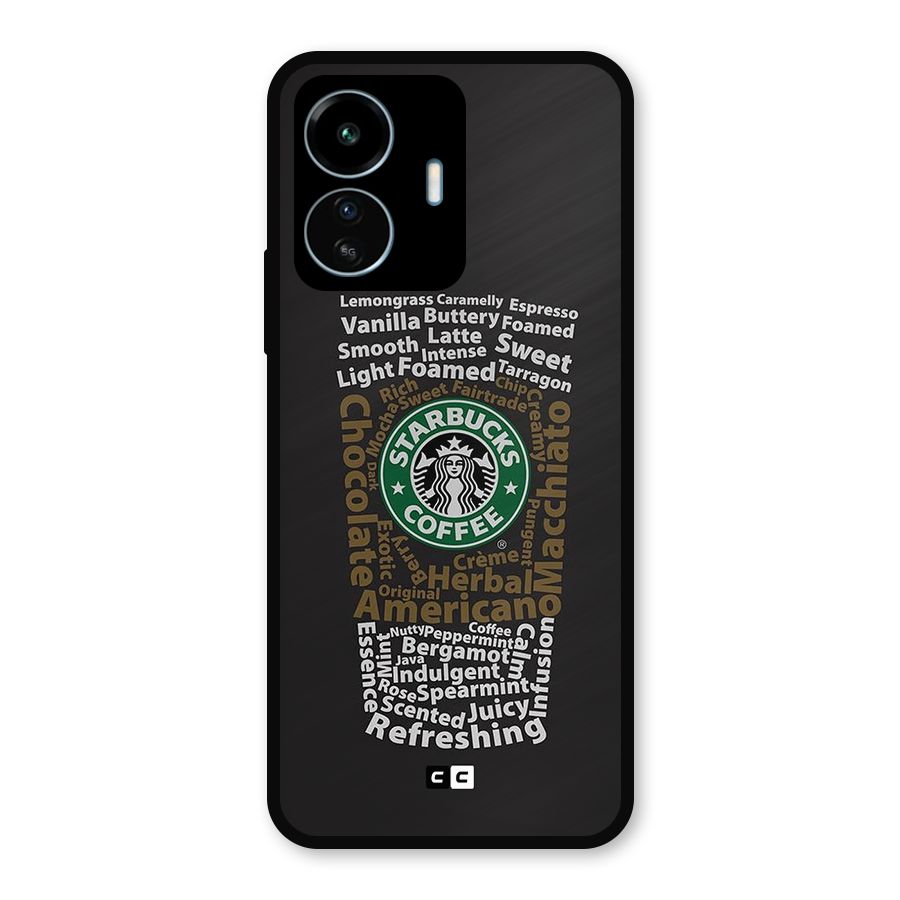 Glass StarBucks Metal Back Case for vivo iQOO Z6 Lite 5G