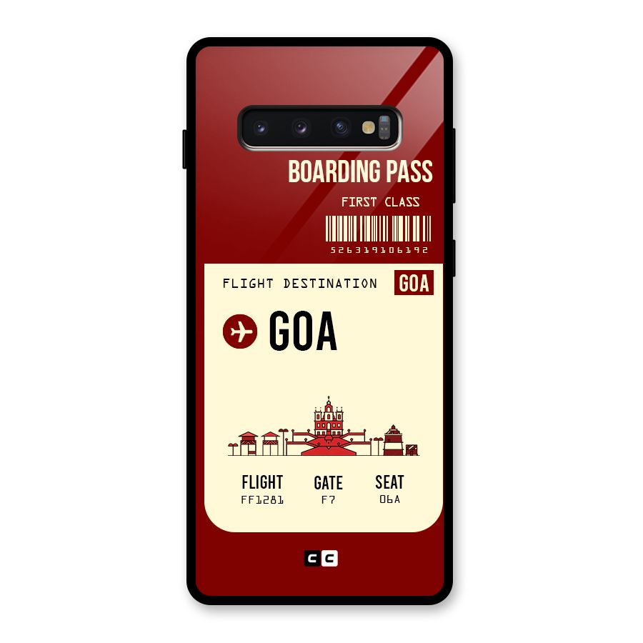 Goa Boarding Pass Glass Back Case for Galaxy S10 Plus
