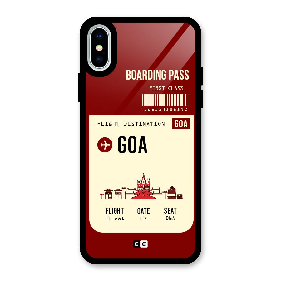 Goa Boarding Pass Glass Back Case for iPhone XS