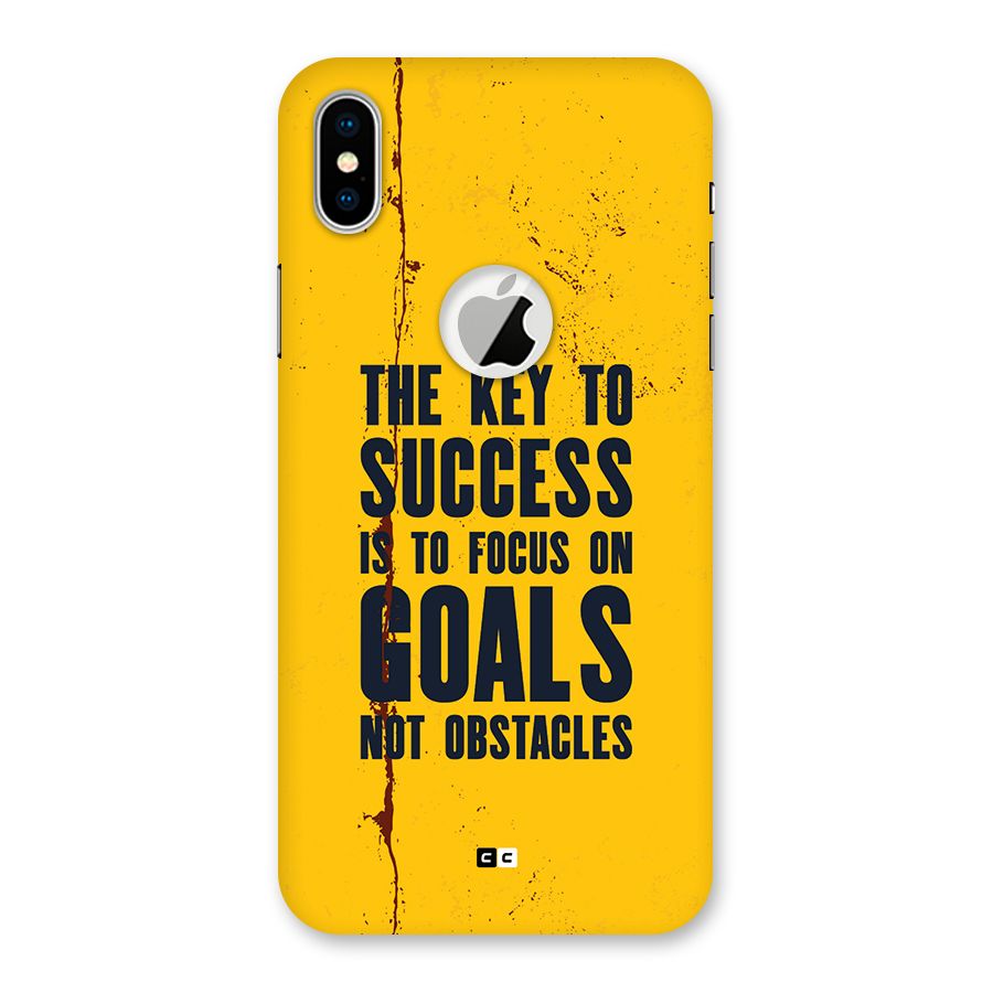Goals Not Obstacles Back Case for iPhone XS Logo Cut