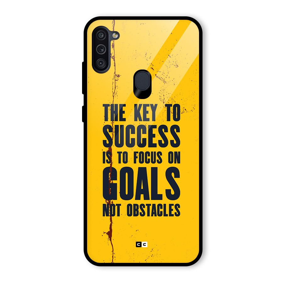 Goals Not Obstacles Glass Back Case for Galaxy M11