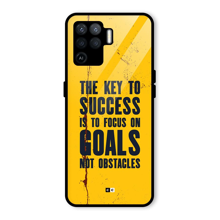 Goals Not Obstacles Glass Back Case for Oppo F19 Pro