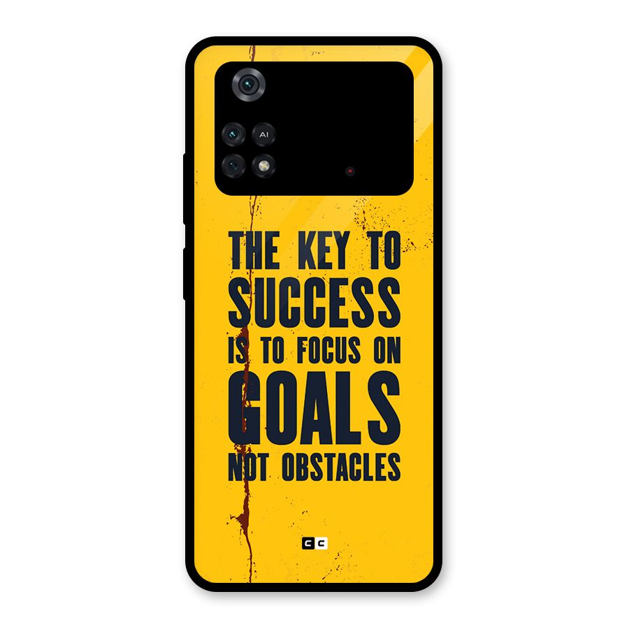 Goals Not Obstacles Glass Back Case for Poco M4 Pro 4G