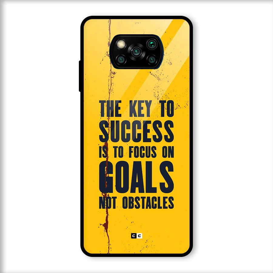 Goals Not Obstacles Glass Back Case for Poco X3