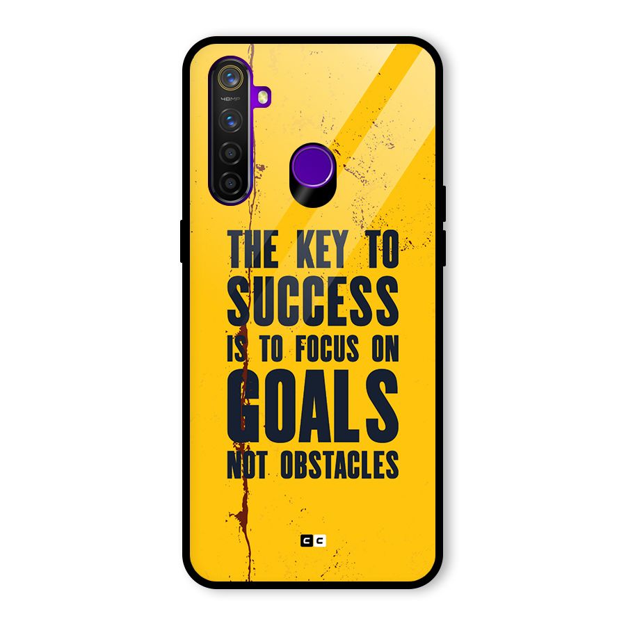 Goals Not Obstacles Glass Back Case for Realme 5 Pro