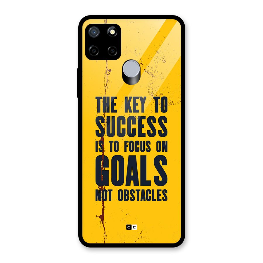 Goals Not Obstacles Glass Back Case for Realme Narzo 30A