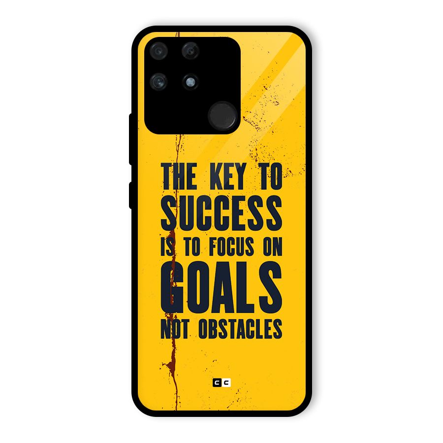 Goals Not Obstacles Glass Back Case for Realme Narzo 50A